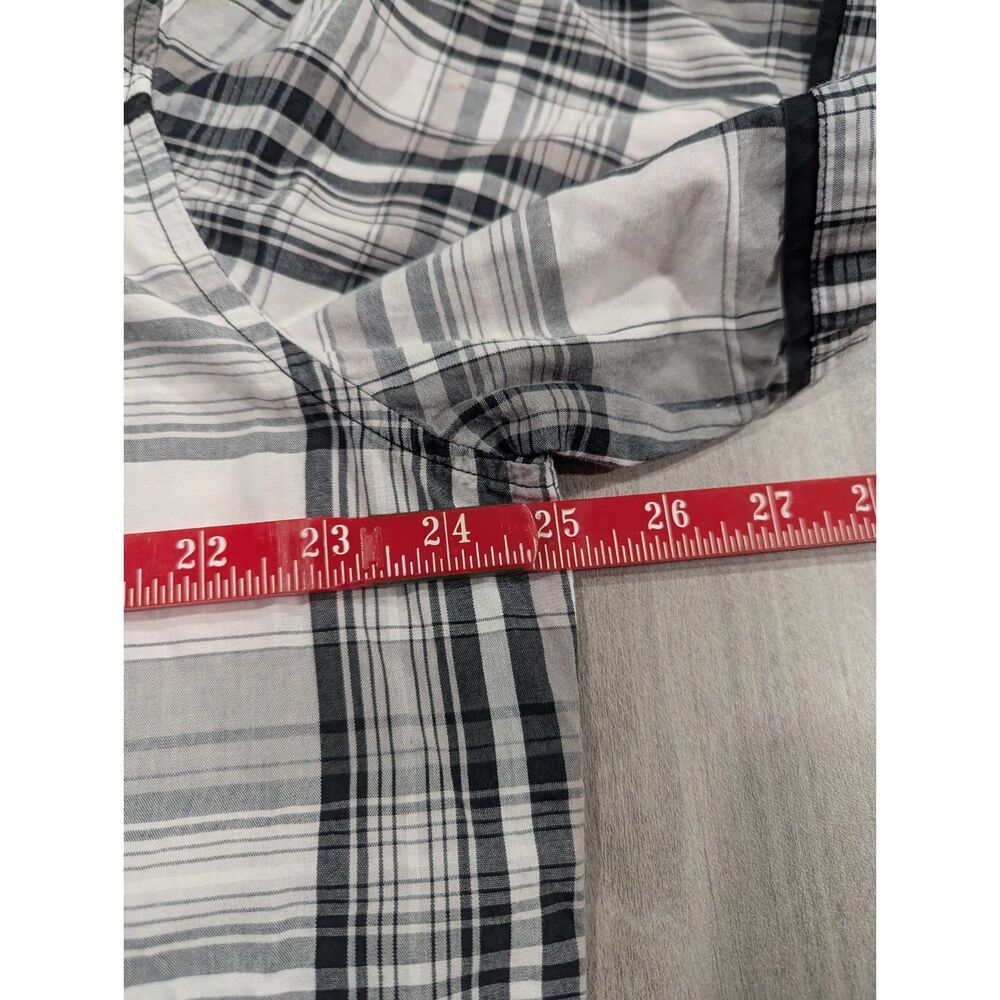 Harley Davidson Short Sleeve Plaid Button Up Shirt HDMC Graphic B&W Men's XL - Picture 4 of 8